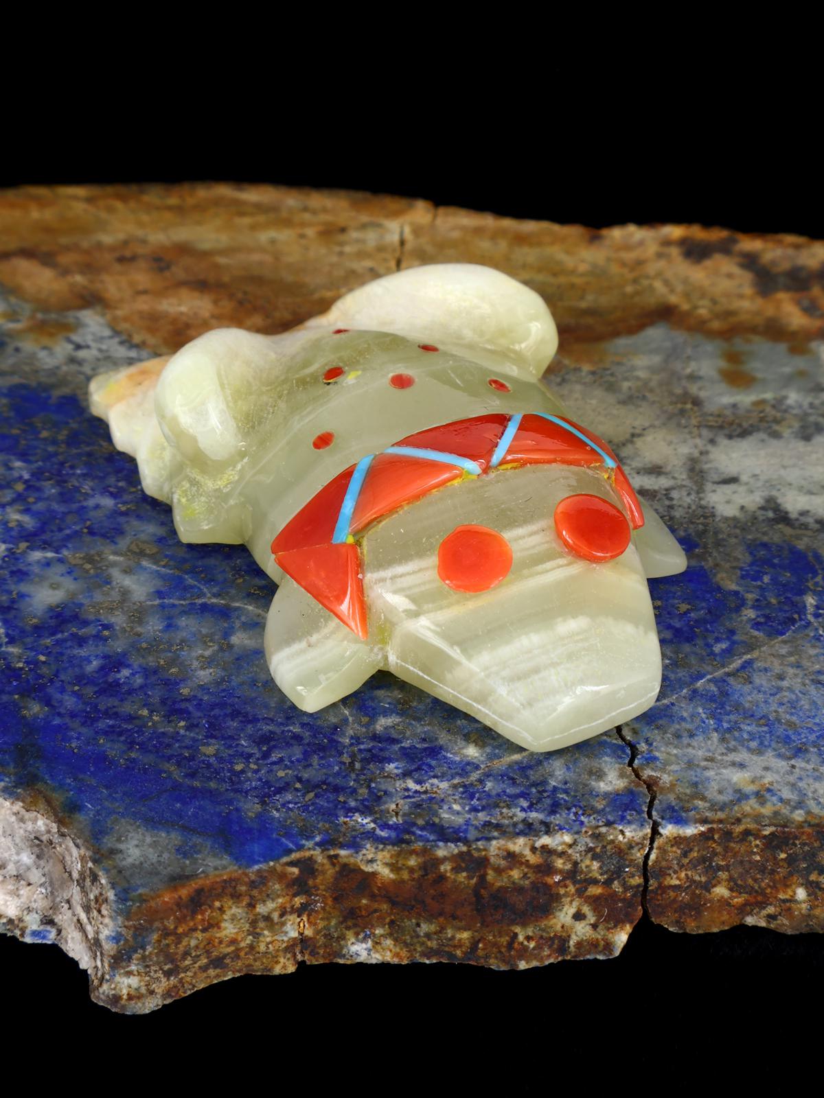 Onyx Frog Zuni Fetish