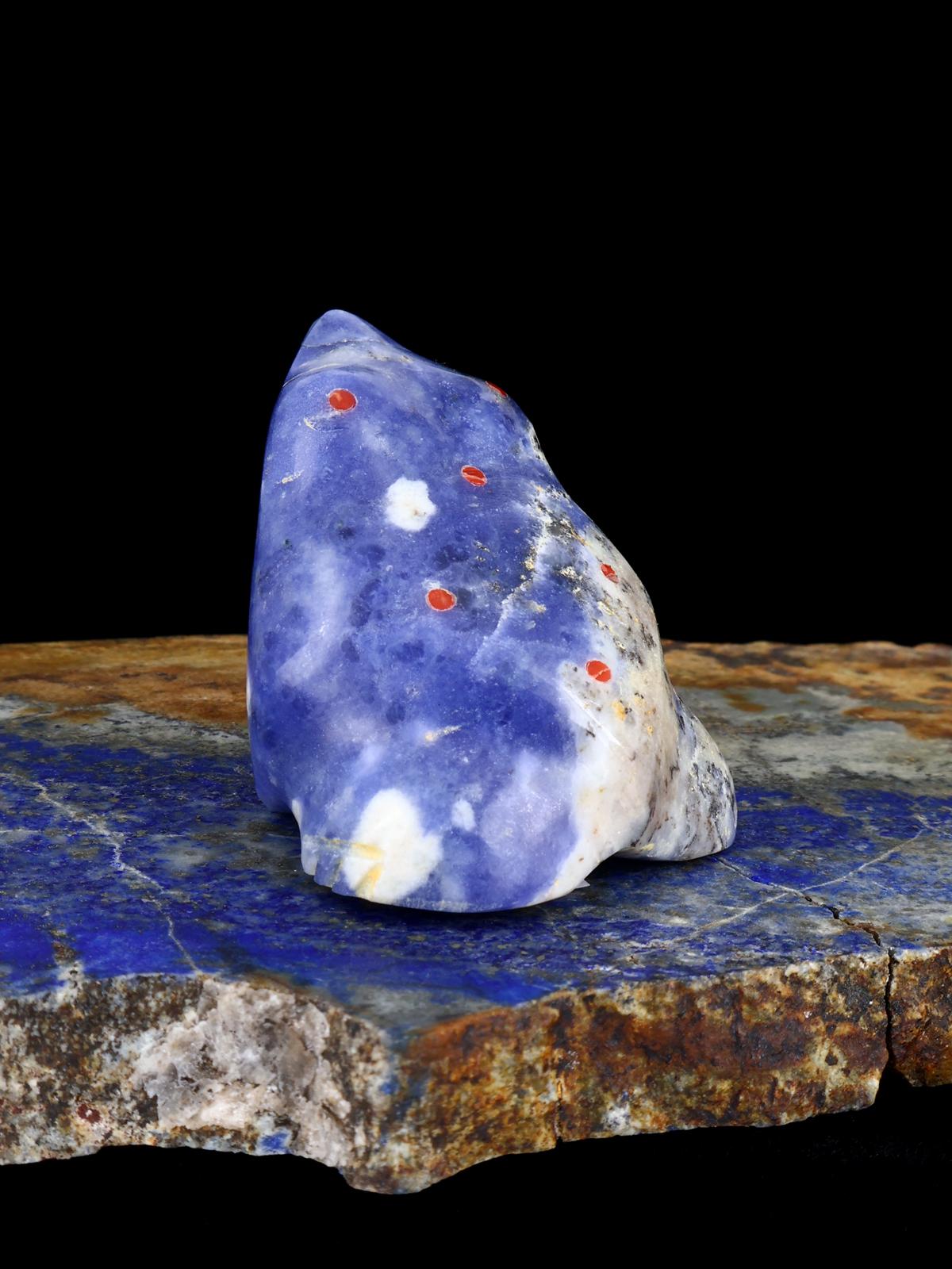 Sodalite Frog Zuni Fetish