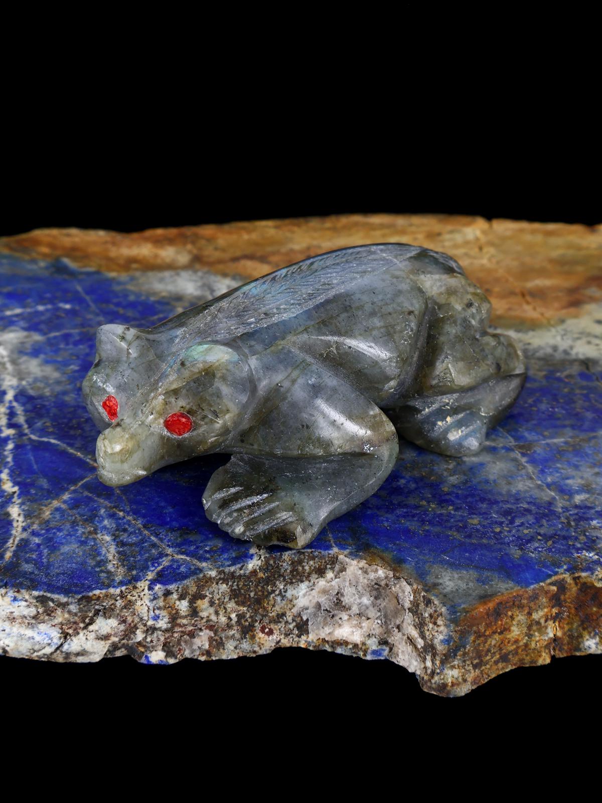 Labradorite Badger Zuni Fetish