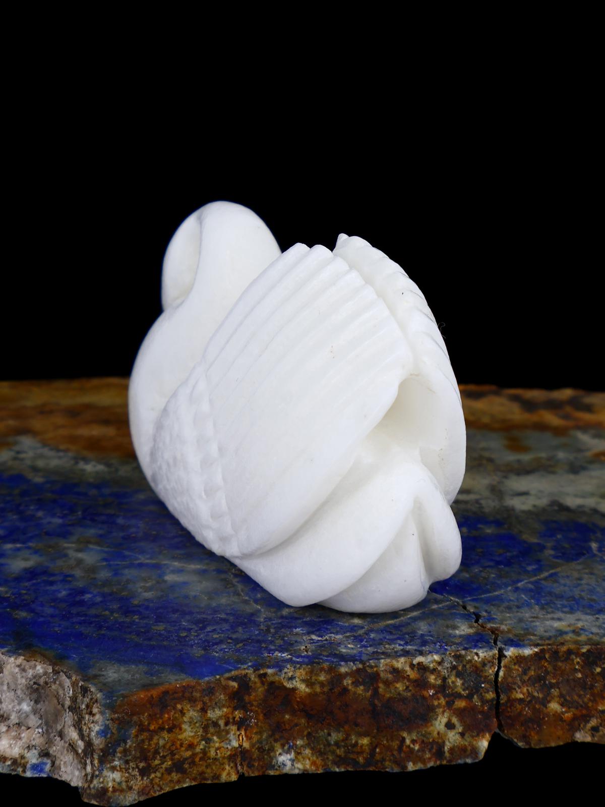 White Marble Swan Zuni Fetish