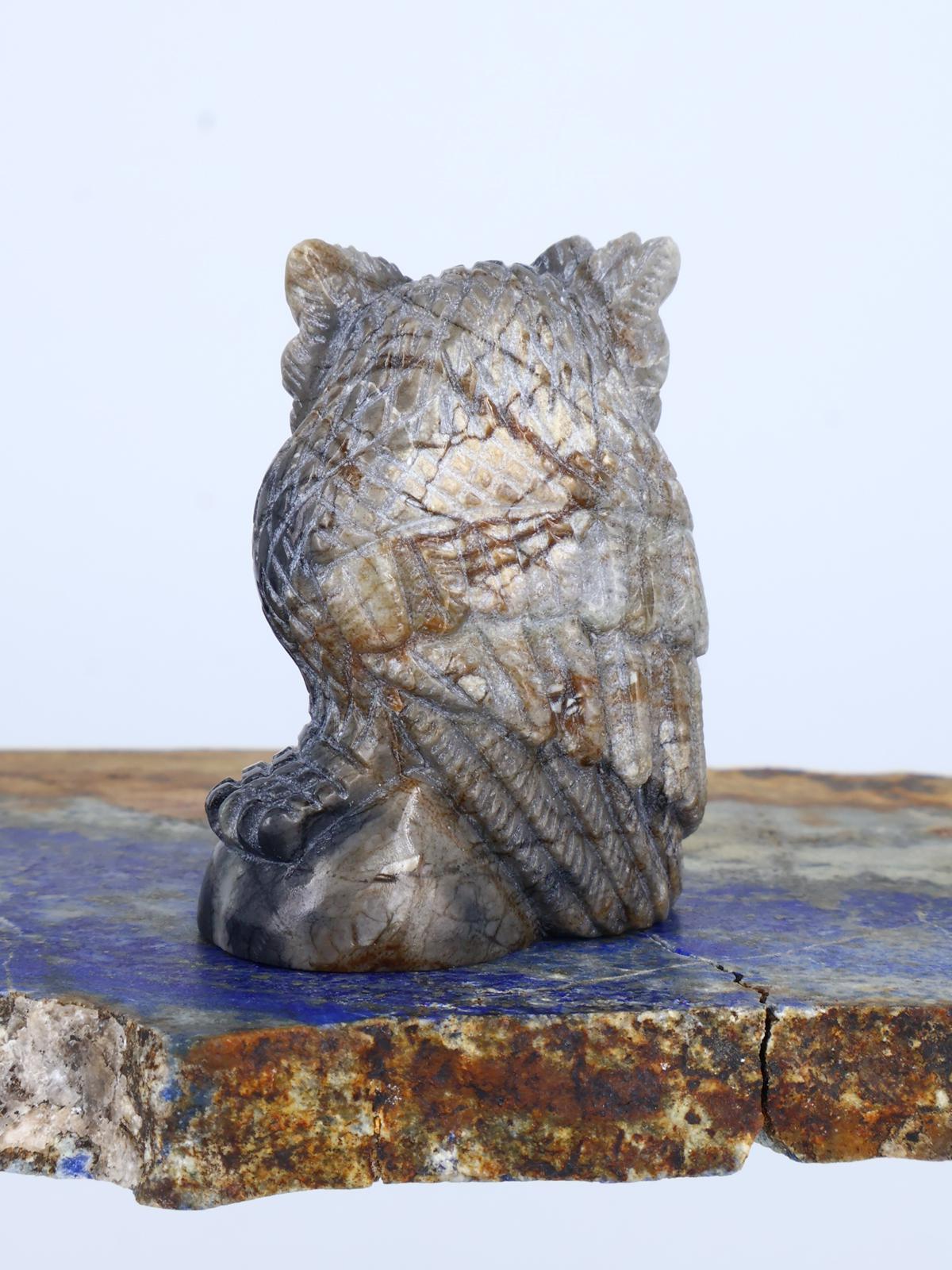 Picasso Marble Owl Zuni Fetish