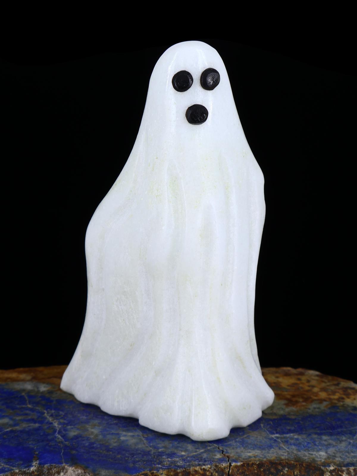 White Marble Ghost Zuni Carving