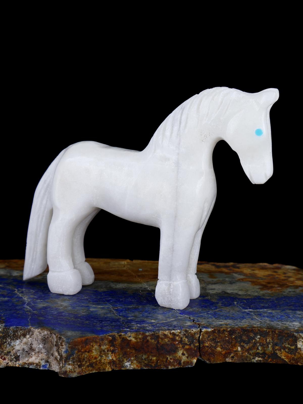 White Marble Horse Zuni Fetish