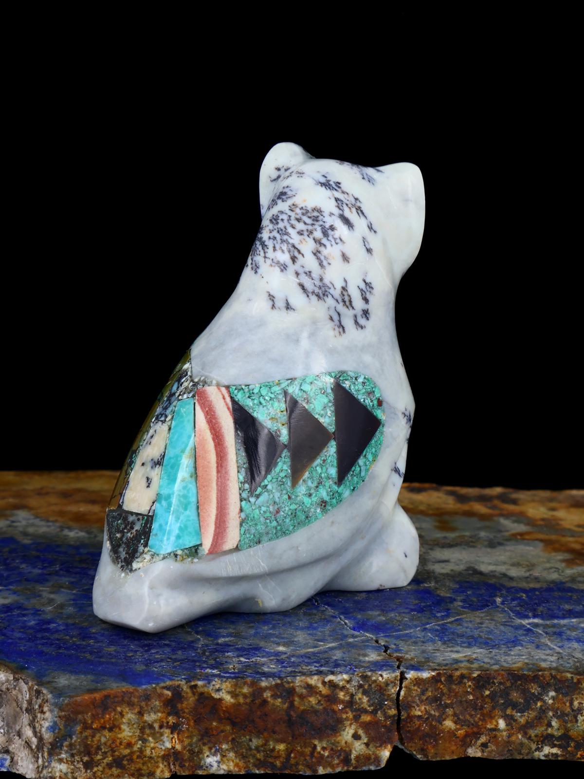 Serpentine Owl Zuni Fetish Carving