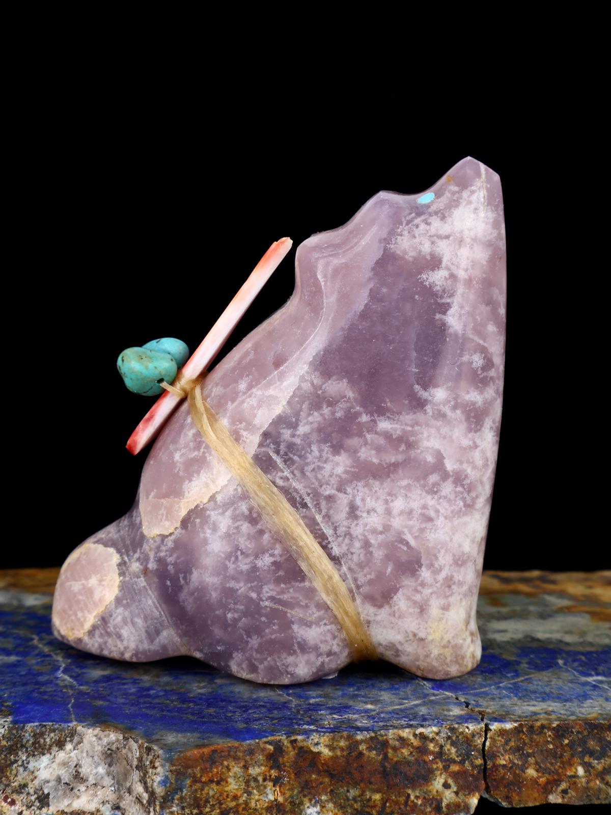 Lépidolite Coyote Zuni Fétiche