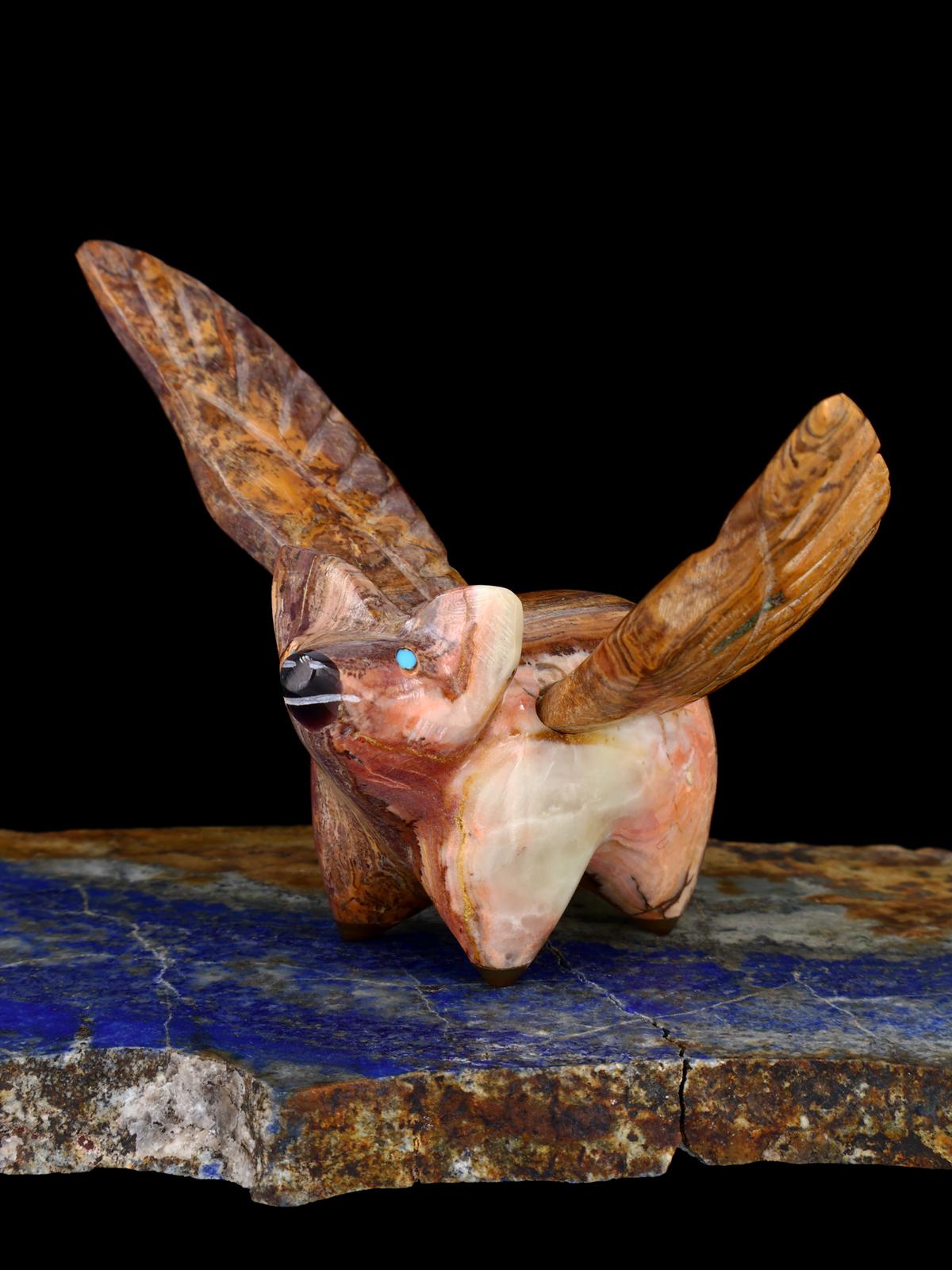 Onyx Flying Pig Zuni Fetish