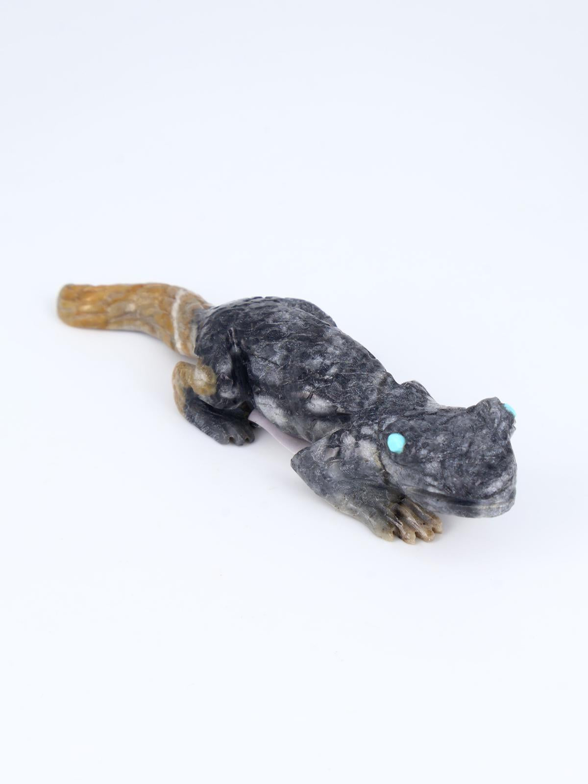 Picasso Marble Lizard Zuni Fetish - PuebloDirect.com