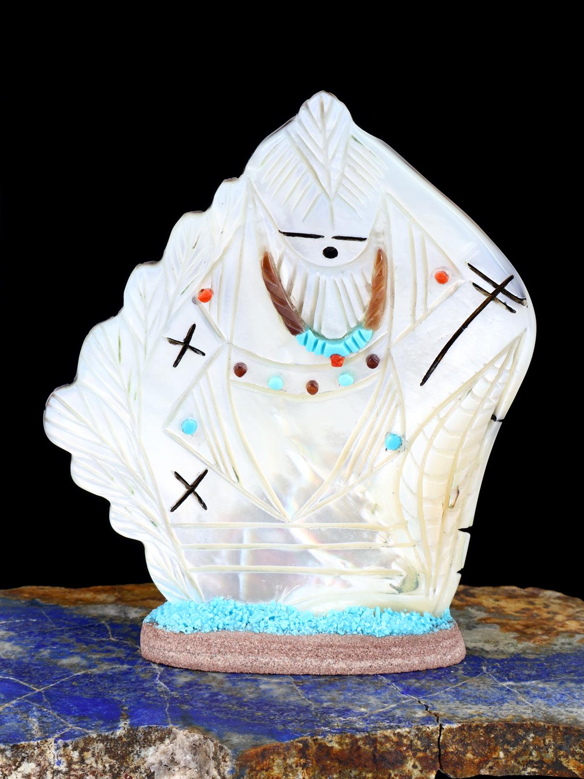 Mother of Pearl Double Maiden Zuni Fetish