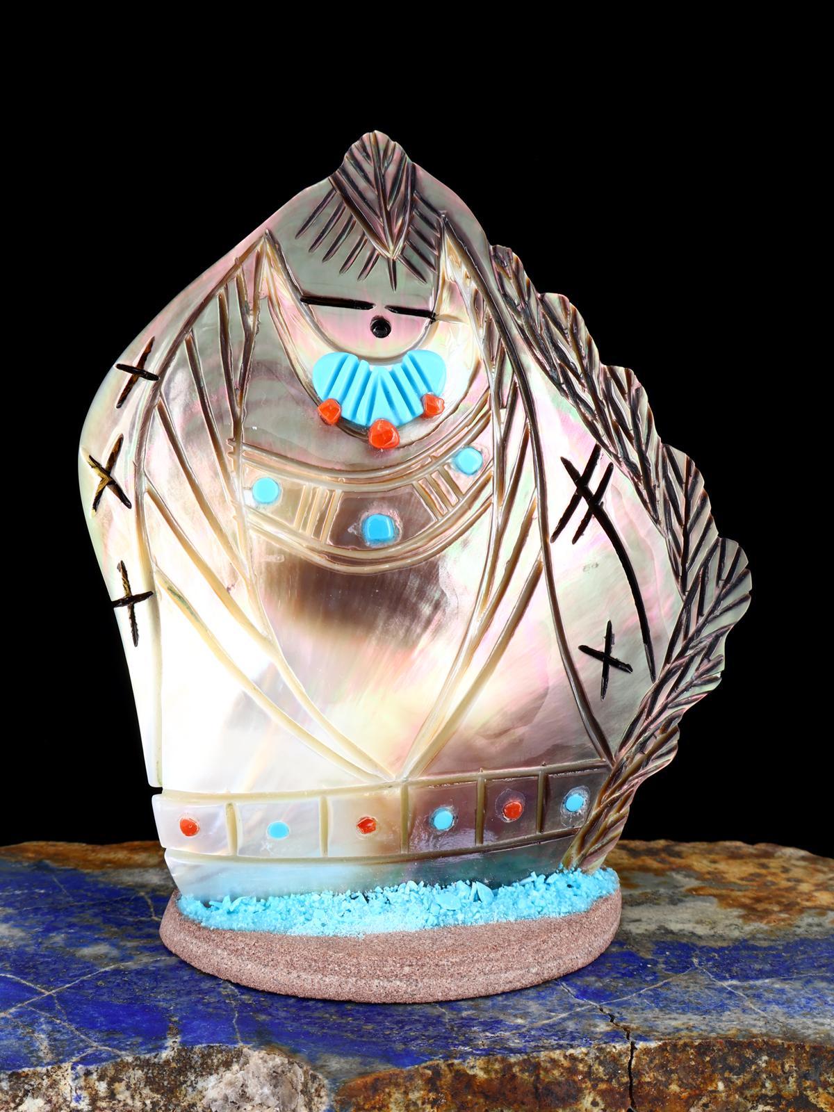 Mother of Pearl Double Maiden Zuni Fetish