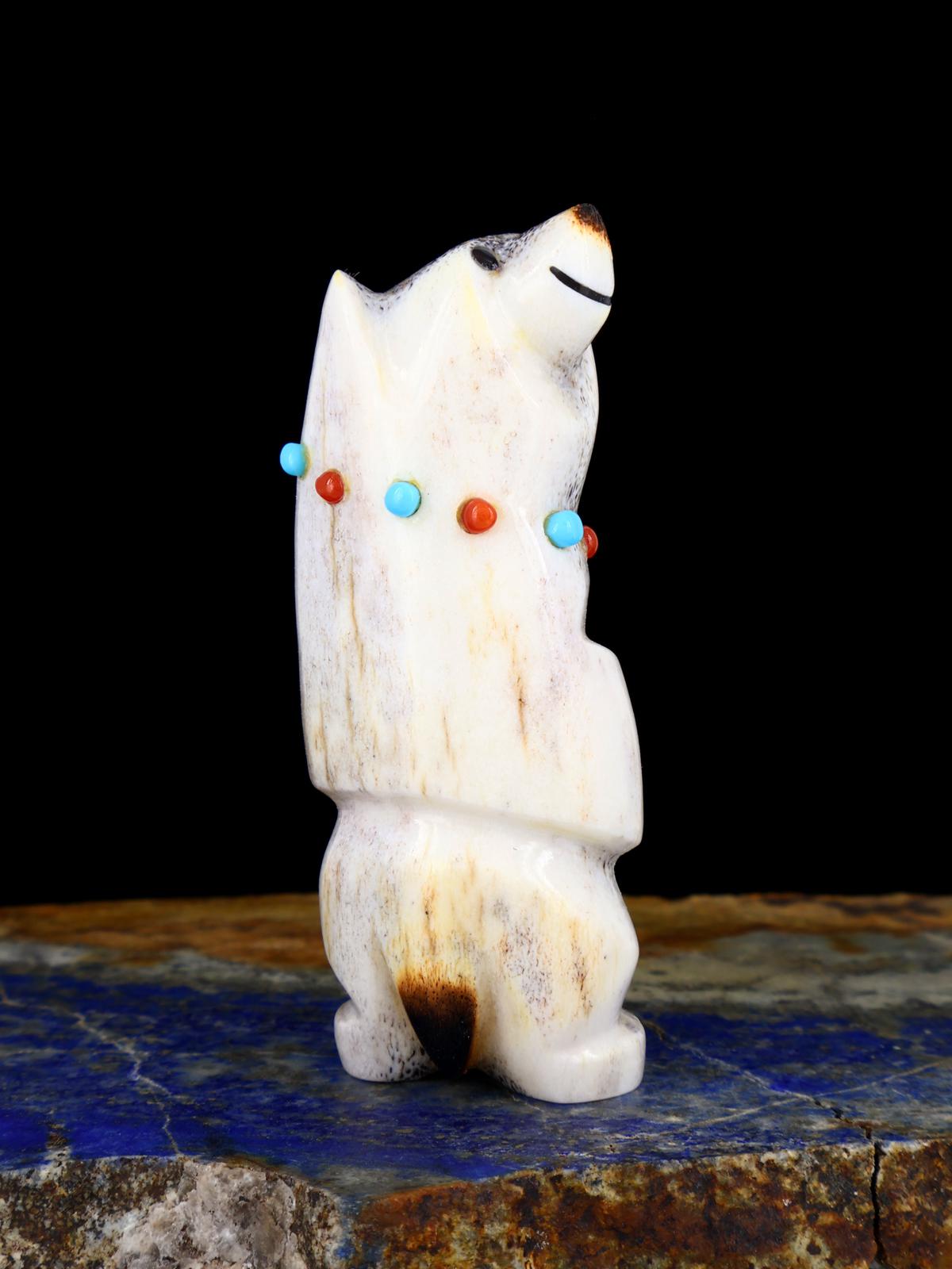 Antler Bear Zuni Fetish Carving - PuebloDirect.com