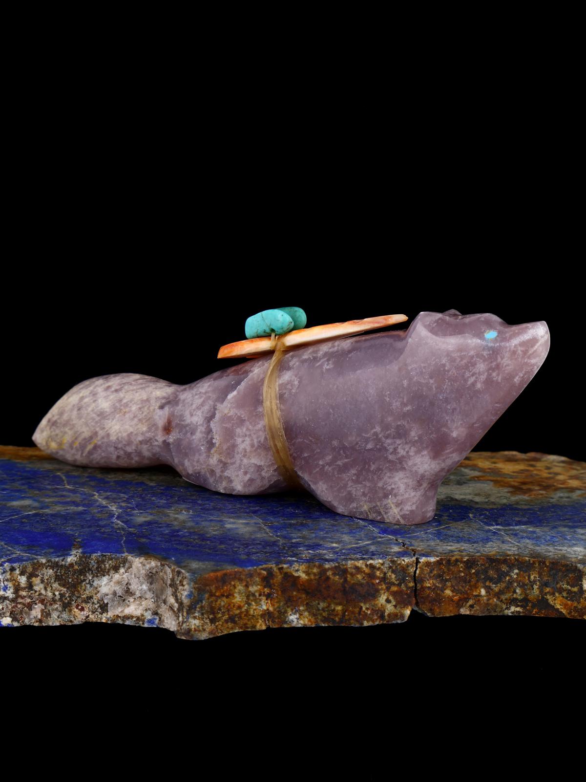 Lepidolite Coyote Zuni Fetish - PuebloDirect.com