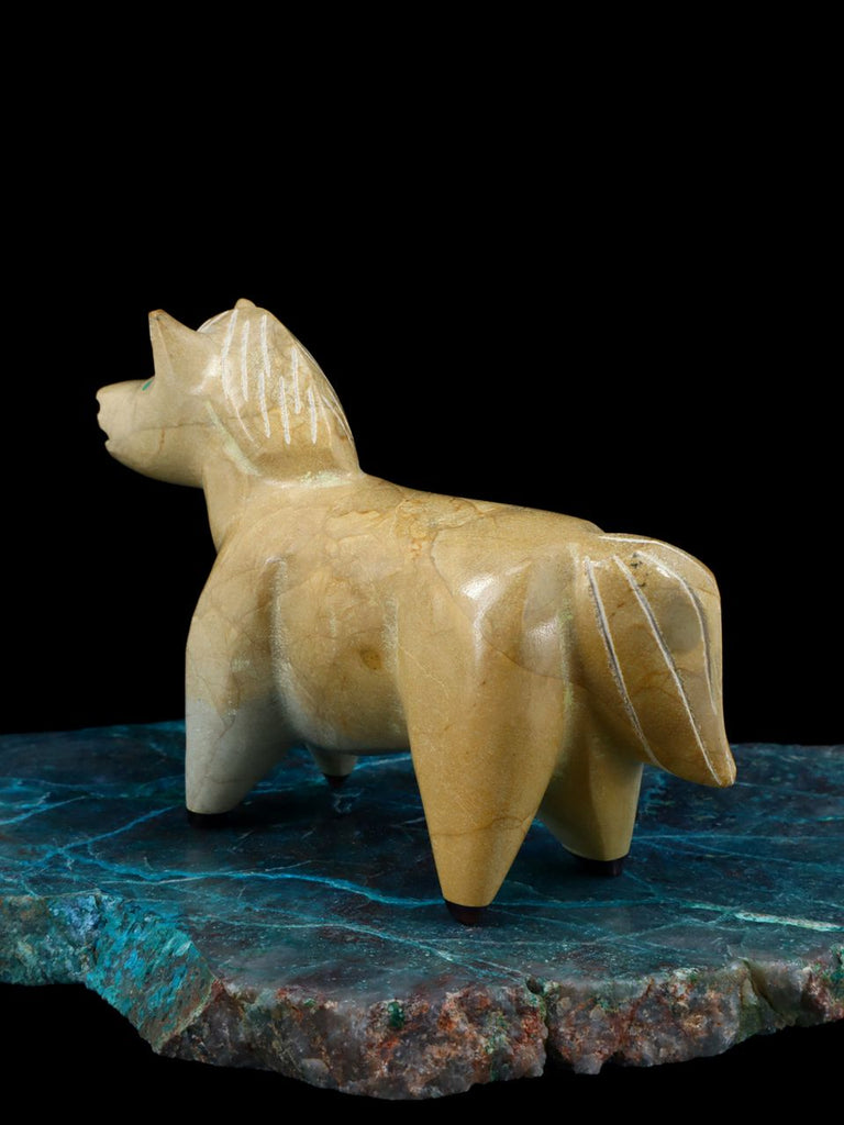 Travertine Horse Zuni Fetish Carving - PuebloDirect.com