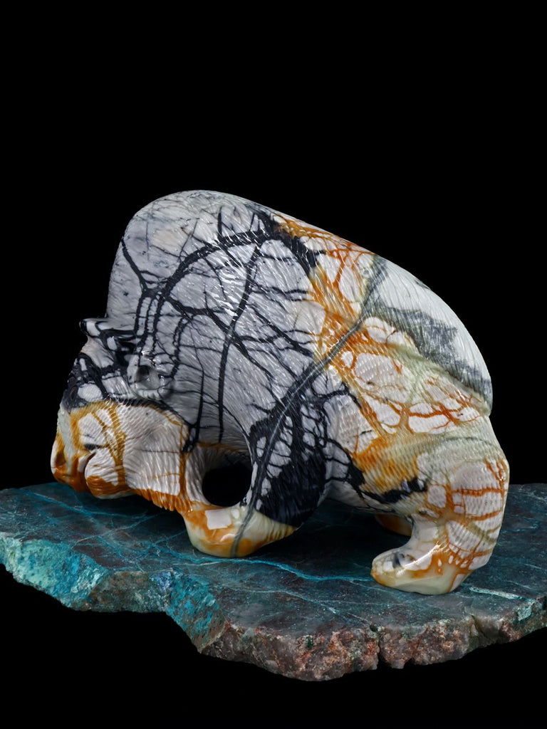 Picasso Marble Bison Zuni Fetish - PuebloDirect.com