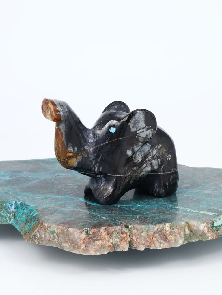 Picasso Marble Elephant Zuni Fetish - PuebloDirect.com
