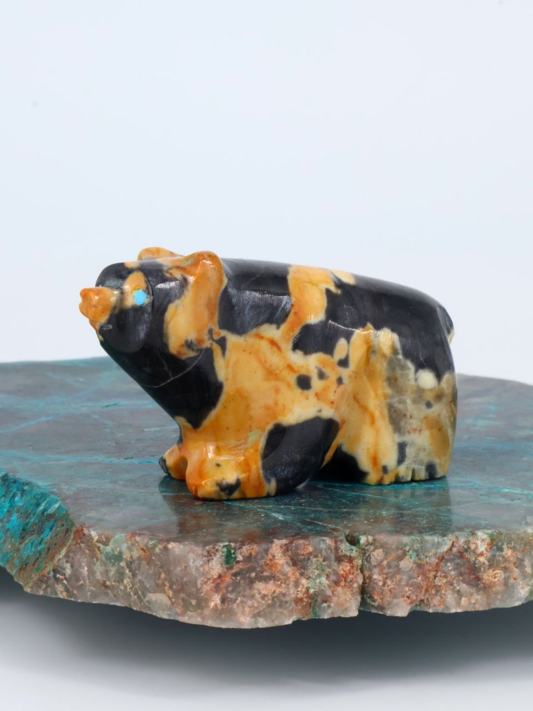 Egyptian Marble Bear Zuni Fetish - PuebloDirect.com