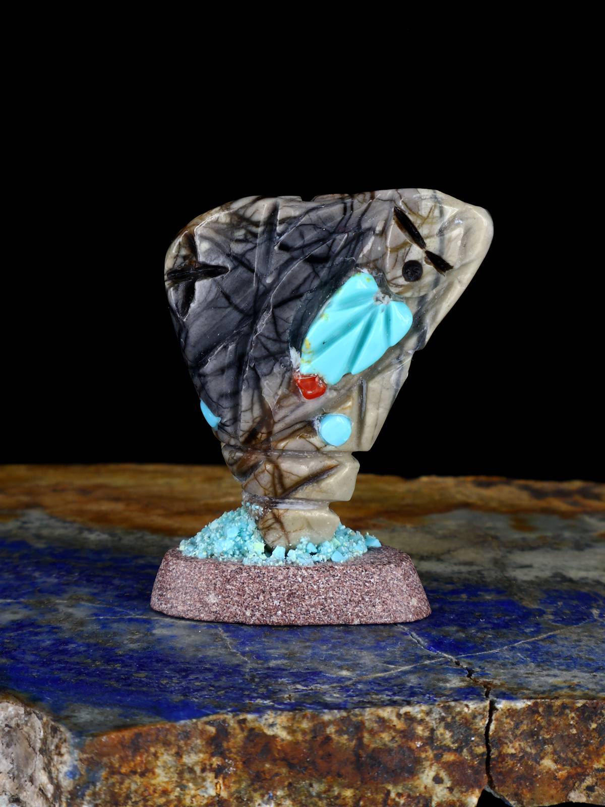 Picasso Marble Double Maiden Zuni Fetish - PuebloDirect.com