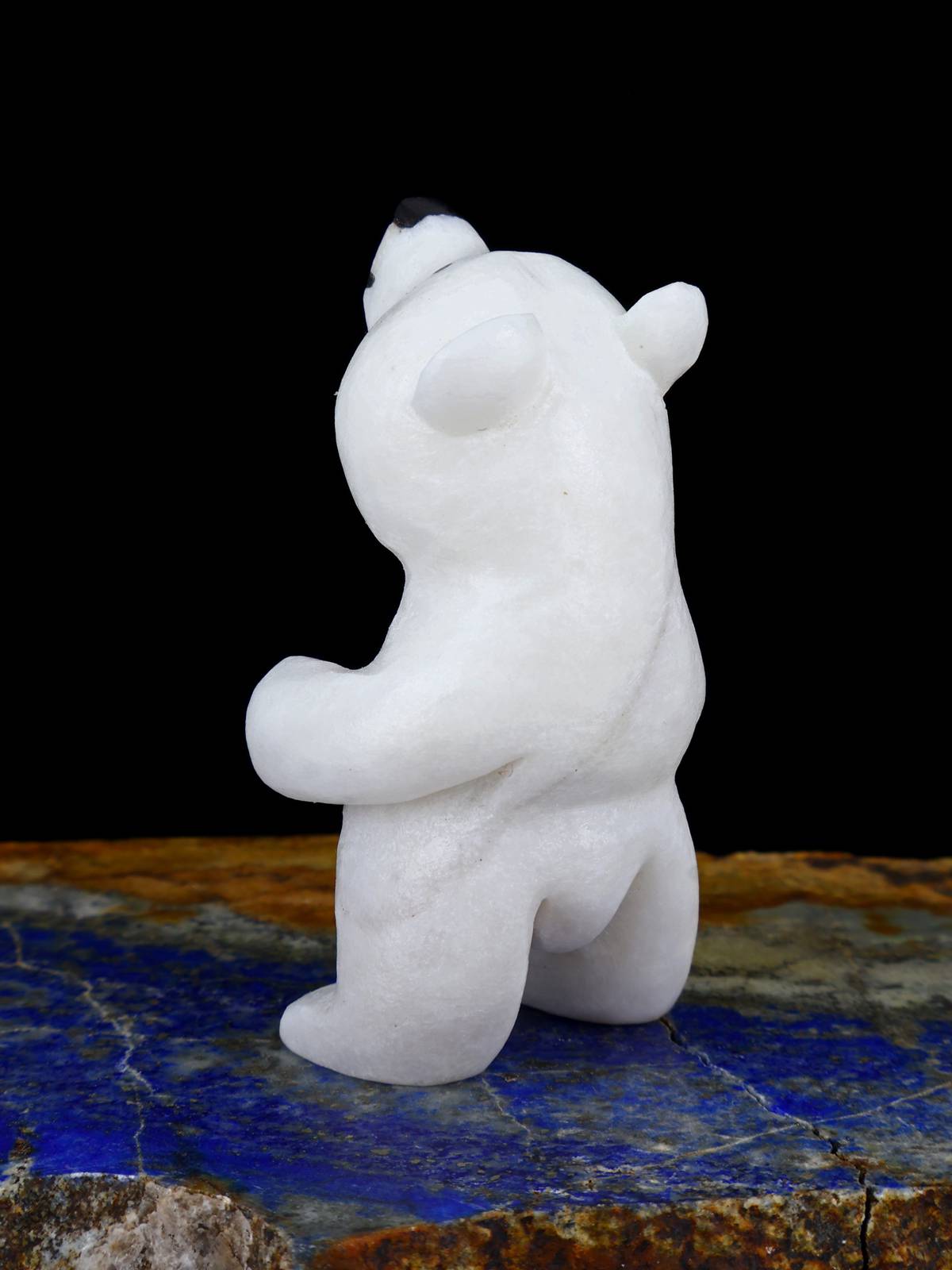White Marble Bear Zuni Fetish