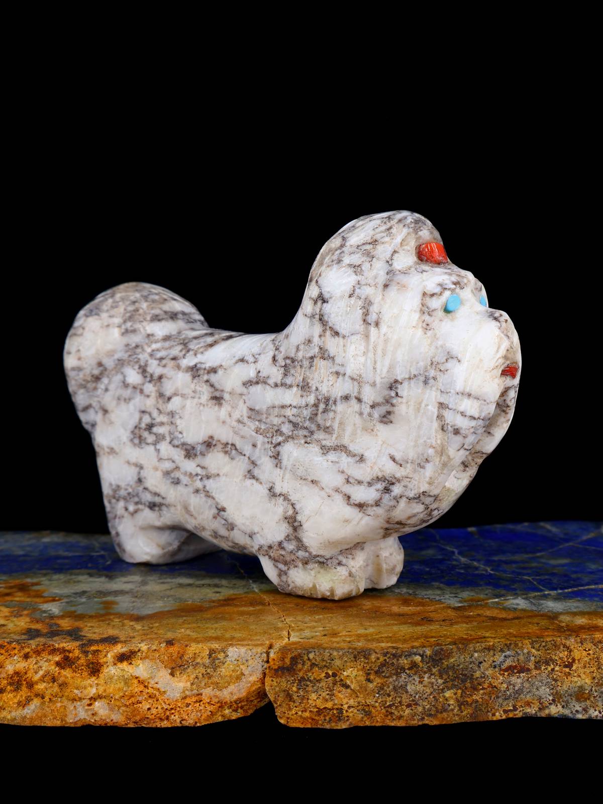 Marble Dog Zuni Fetish