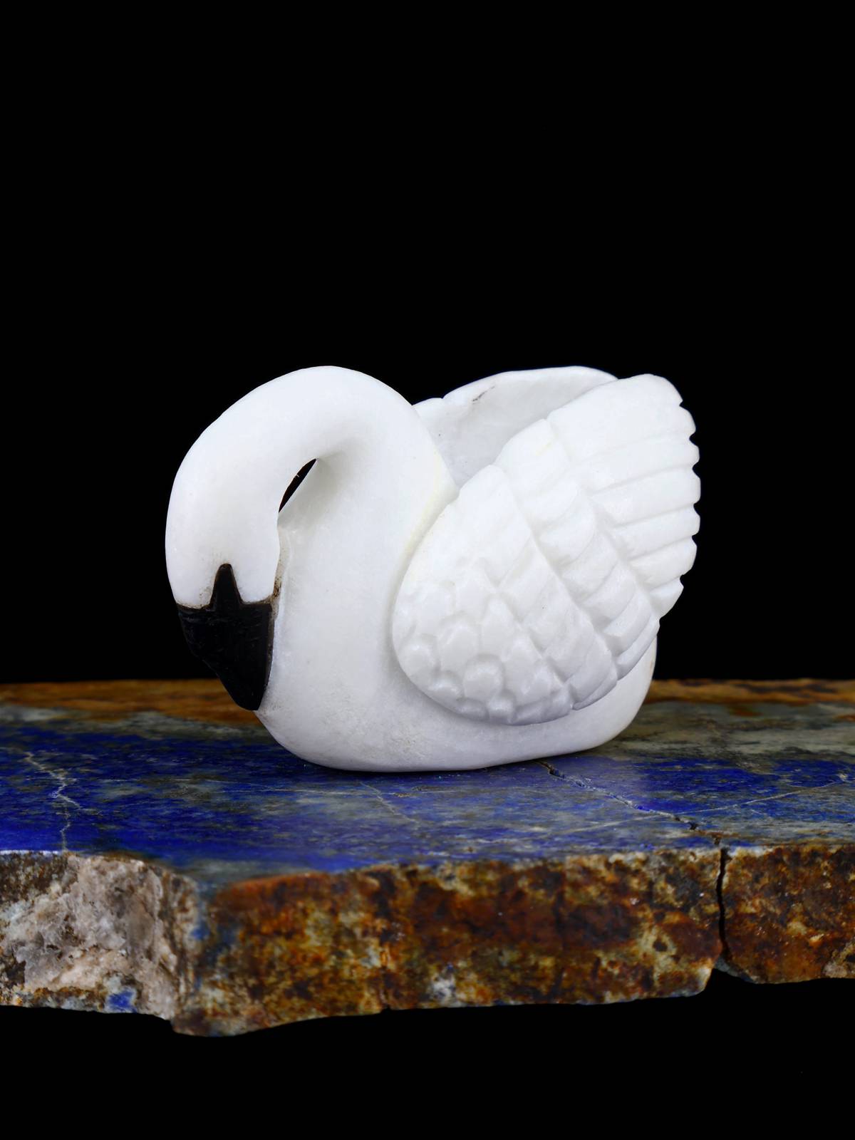 White Marble Swan Zuni Fetish