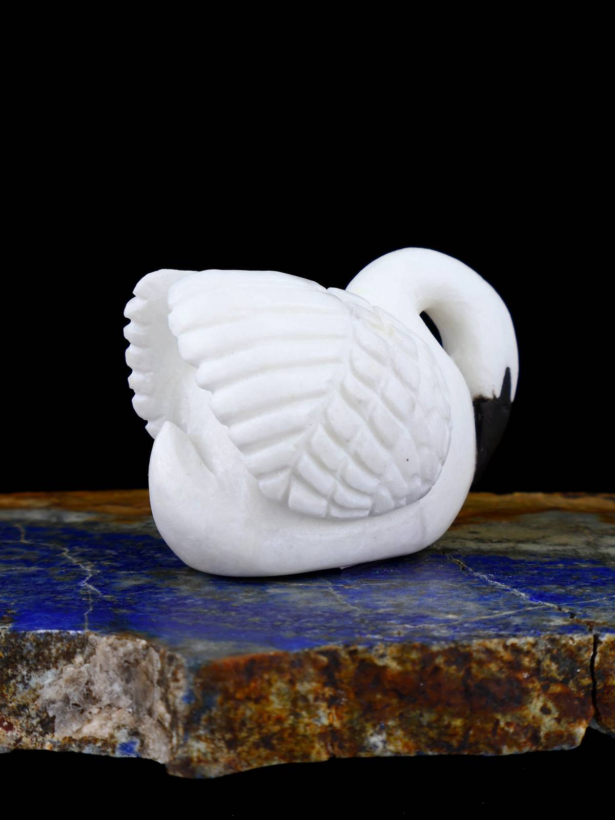 White Marble Swan Zuni Fetish