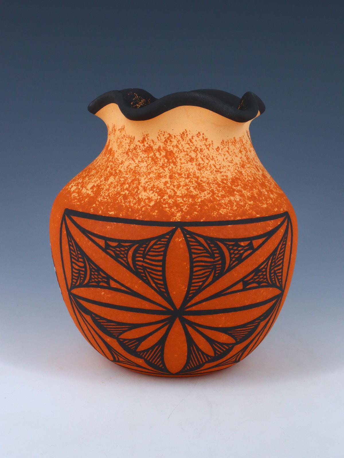 Zuni Pueblo Lagarto Jarrón de Cerámica Hecho a Mano