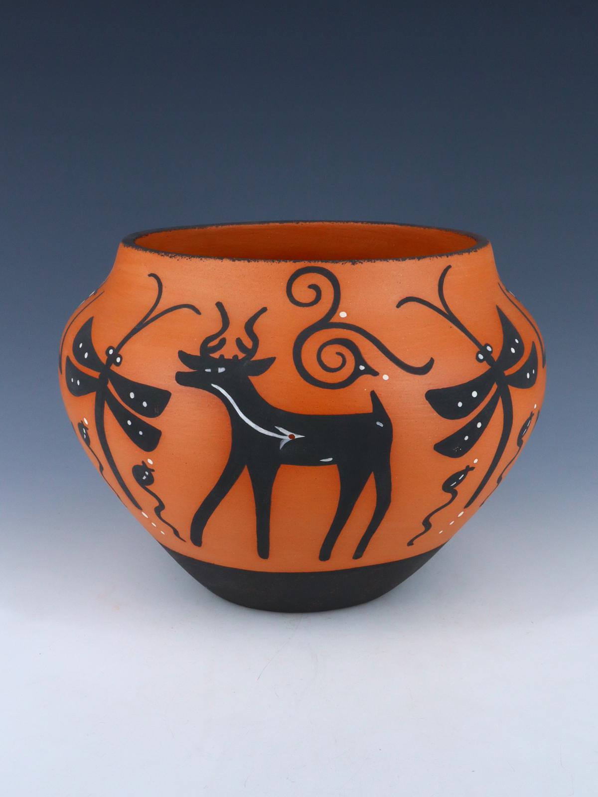 Cuenco de cerámica de lagarto Zuni Pueblo enrollado a mano