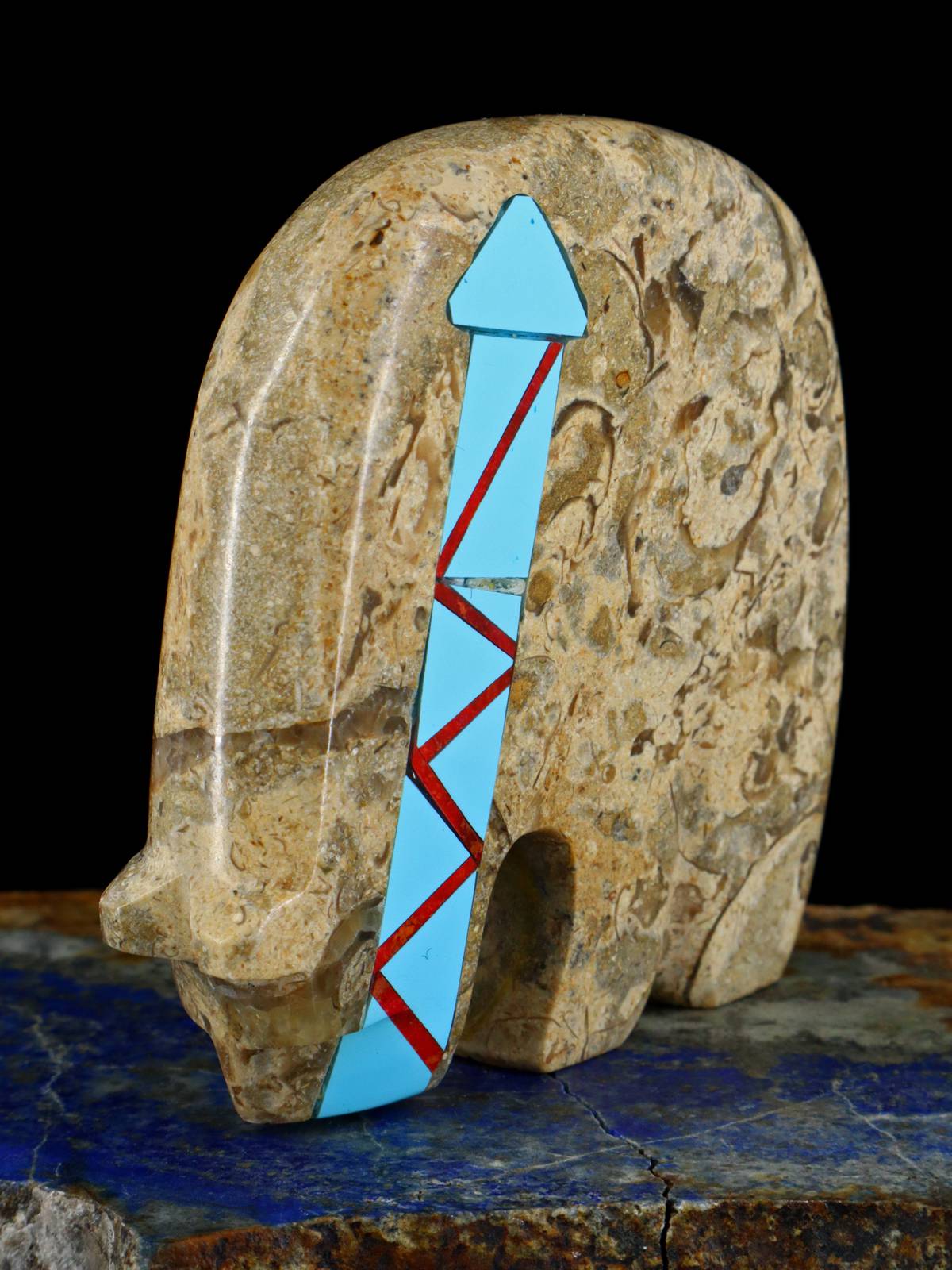 Fossil Stone Bear Zuni Fetish - PuebloDirect.com