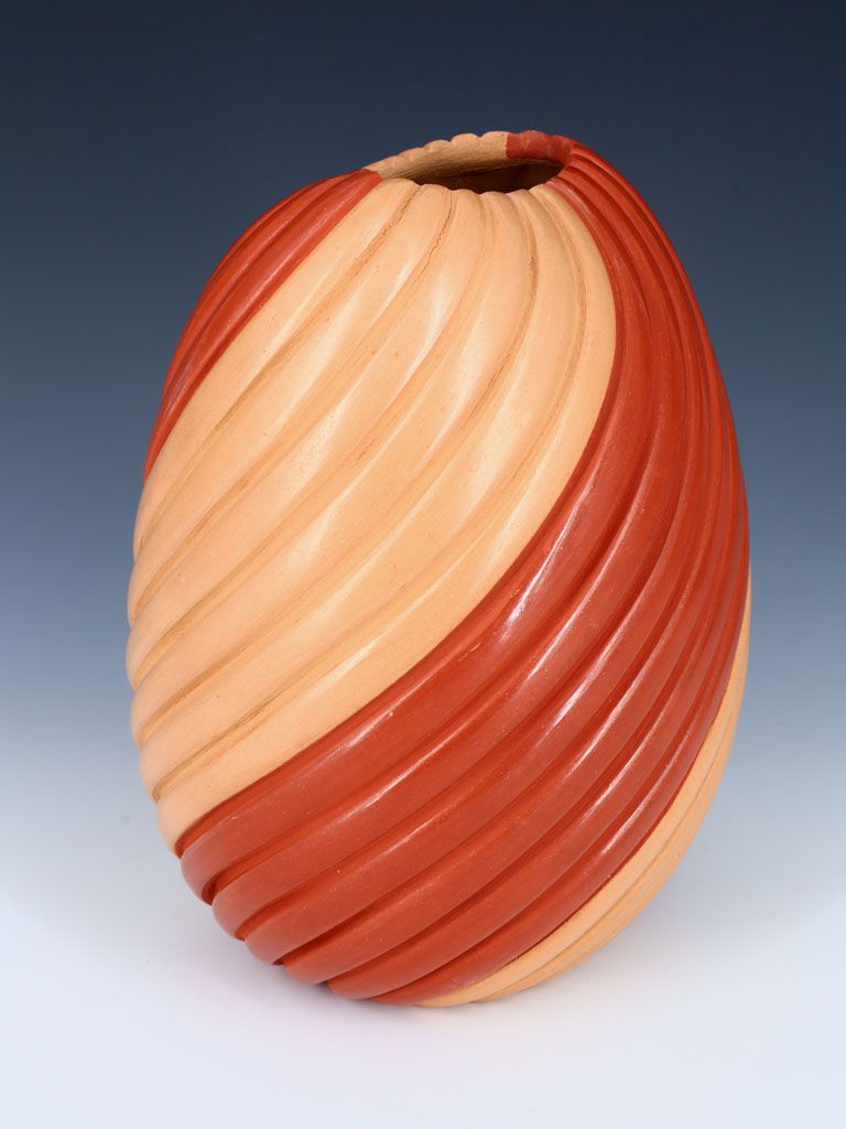 Jemez Pueblo Hand Coiled Pottery Melon Pot - PuebloDirect.com