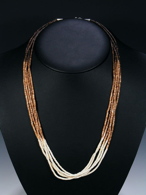 Native American Santo Domingo Heishi Necklace by Ramona Byrd - PuebloDirect.com - 1