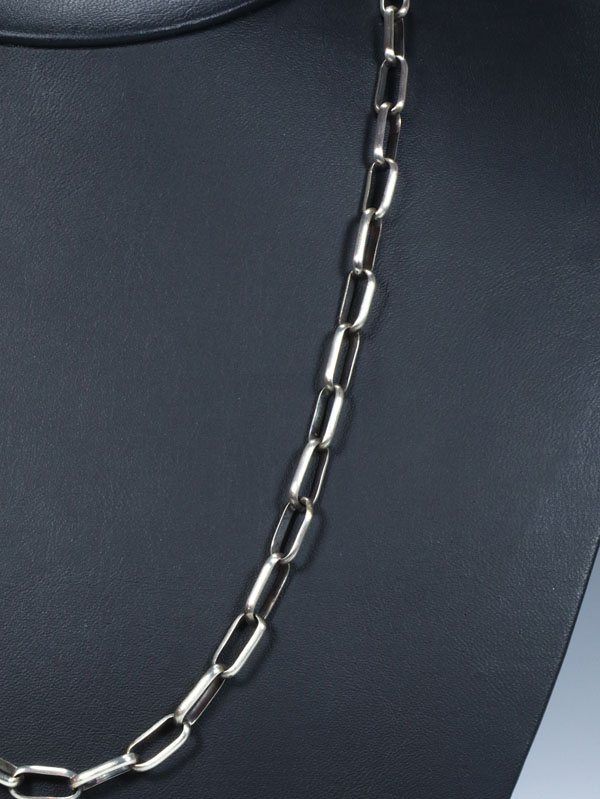 Navajo 24" Handmade Sterling Silver Link Chain Necklace - PuebloDirect.com