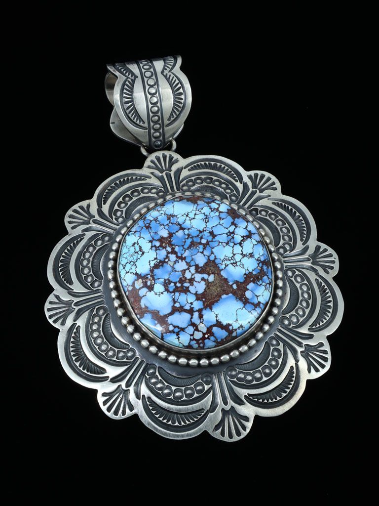 Native American Indian Jewelry Golden Hill Turquoise Pendant - PuebloDirect.com