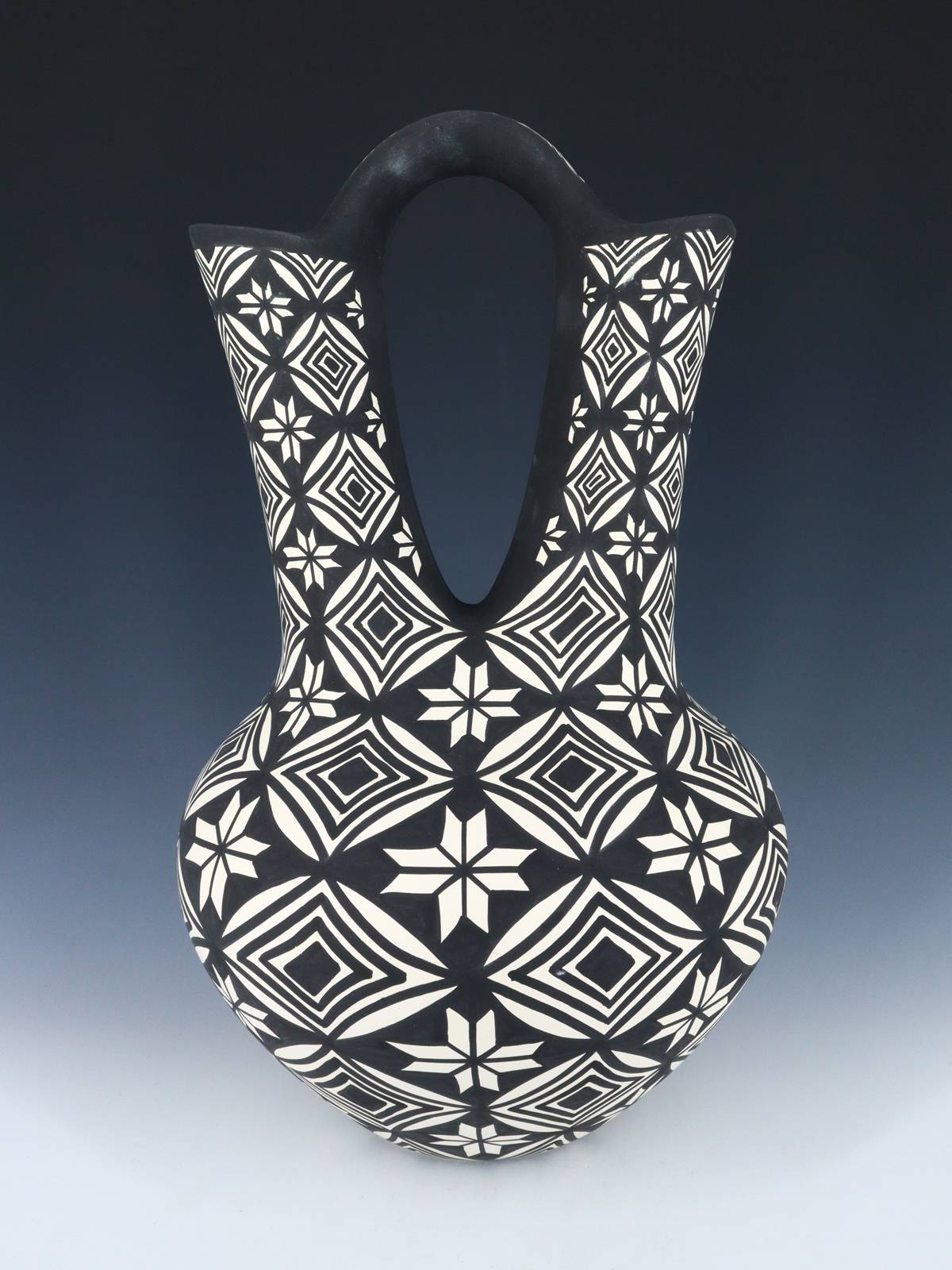 Large Acoma Pueblo Pottery Wedding Vase - PuebloDirect.com