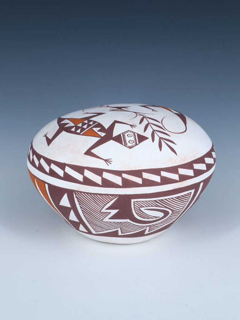 Acoma Style Hand Coiled Pottery Seed Pot - PuebloDirect.com