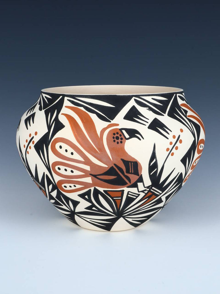 Acoma Pueblo Parrot Pottery Bowl - PuebloDirect.com