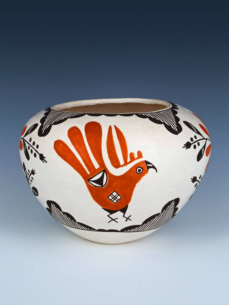 Acoma Pueblo Hand Coiled Parrot Pottery - PuebloDirect.com