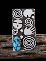 Navajo Egyptian Turquoise Petroglyph Ring, Size 9 3/4 - PuebloDirect.com