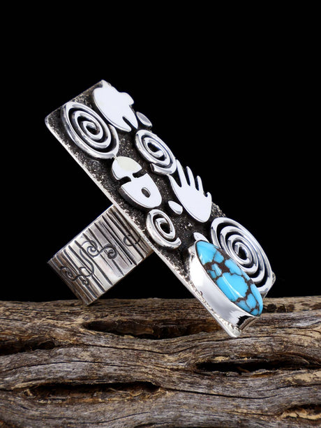 Navajo Egyptian Turquoise Petroglyph Ring, Size 9 3/4 - PuebloDirect.com