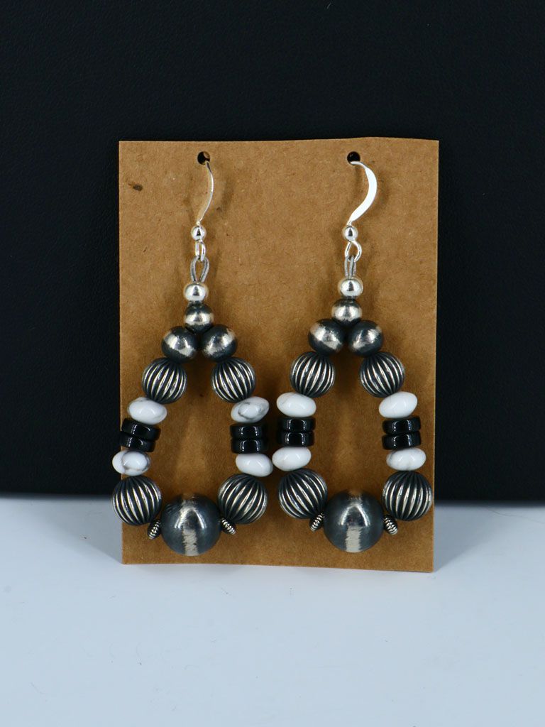 Navajo Onyx and Marble Three Strand Beaded Necklace Set - PuebloDirect.com