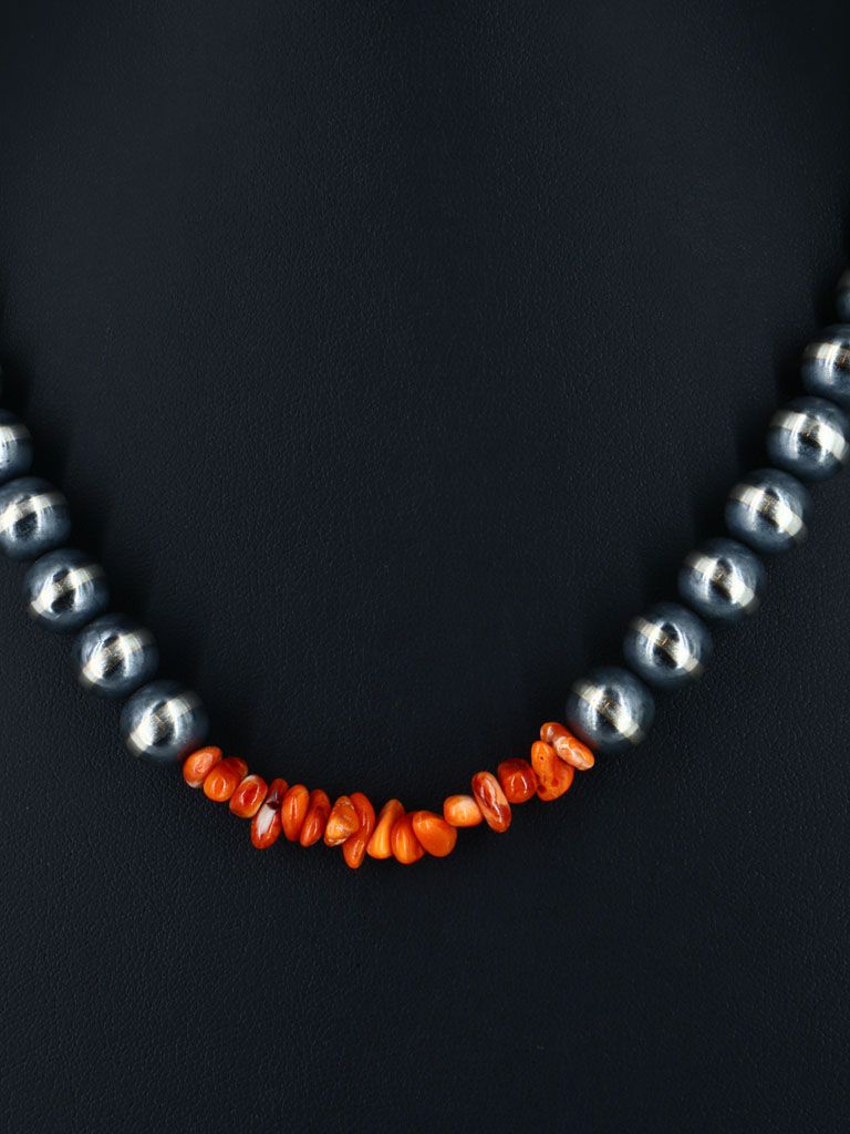 Native American Jewelry Spiny Oyster Beaded Necklace - PuebloDirect.com