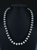 12mm Native American Sterling Silver Beaded Necklace, Multiple Lengths - PuebloDirect.com