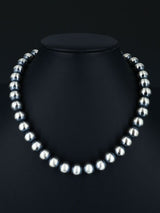 12mm Native American Sterling Silver Beaded Necklace, Multiple Lengths - PuebloDirect.com