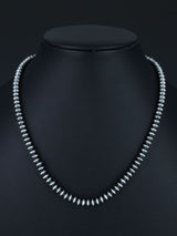 6mm Native American Sterling Silver Beaded Necklace, Multiple Lengths - PuebloDirect.com