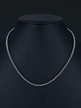 3mm Native American Sterling Silver Beaded Necklace, Multiple Lengths - PuebloDirect.com