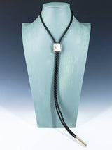 Corbata bolo de plata de ley nativa americana Golden Hill turquesa