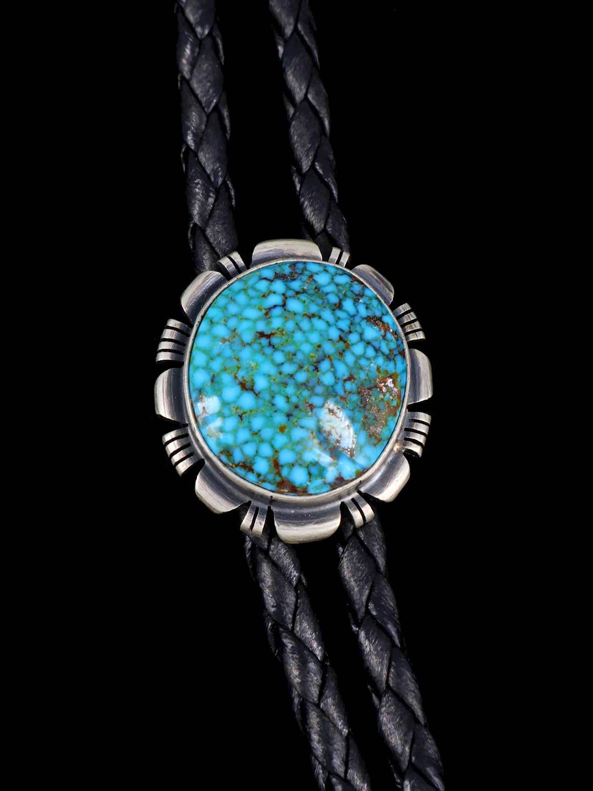 Corbata bolo de plata de ley nativa americana Golden Hill turquesa