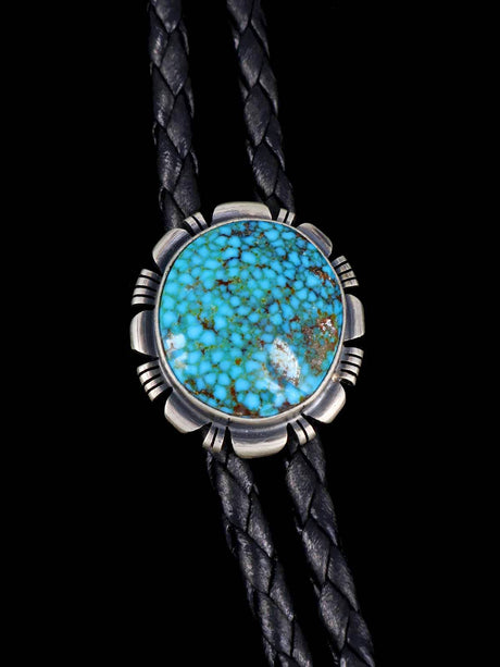Native American Sterling Silver Kingman Turquoise Bolo Tie