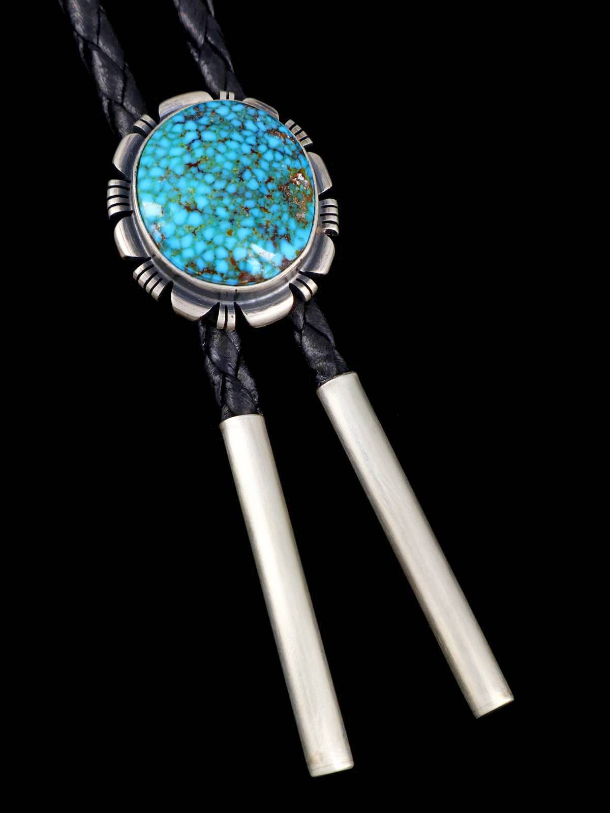 Corbata bolo de plata de ley nativa americana Golden Hill turquesa
