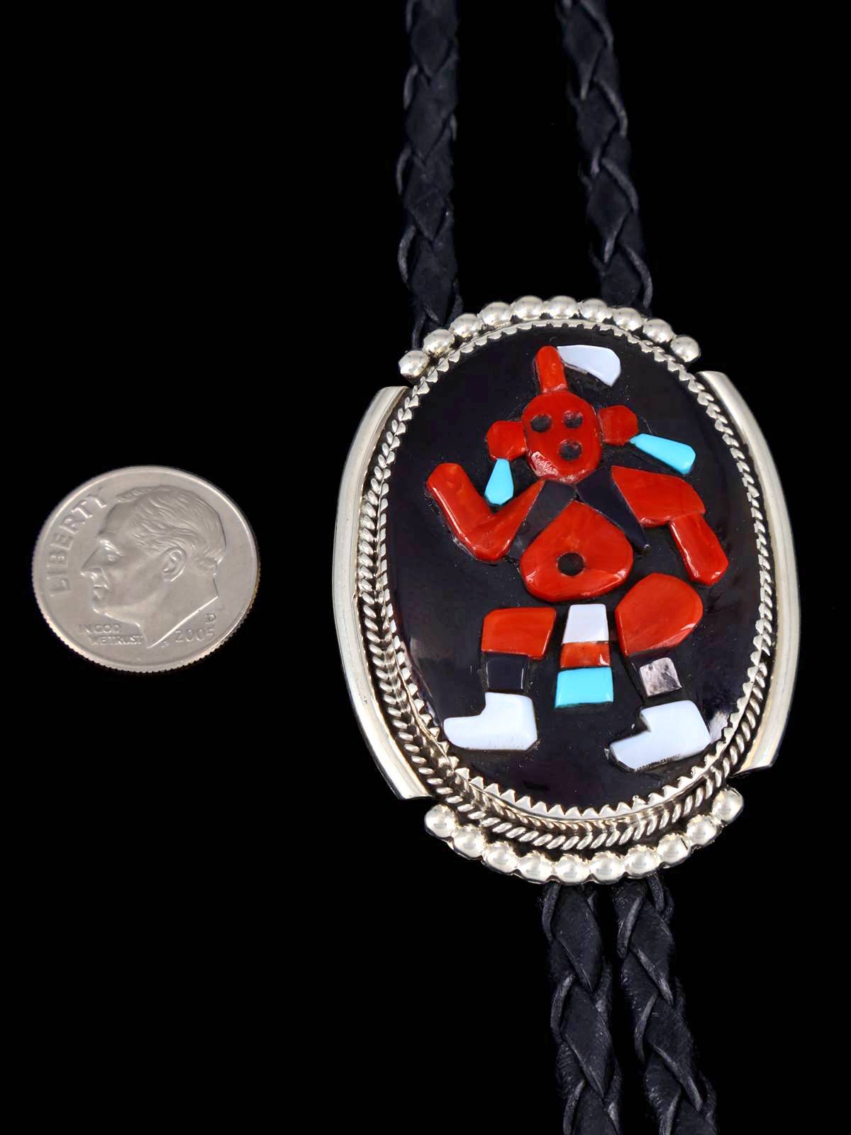 Zuni Pueblo Mudhead Inlay Bolo Tie