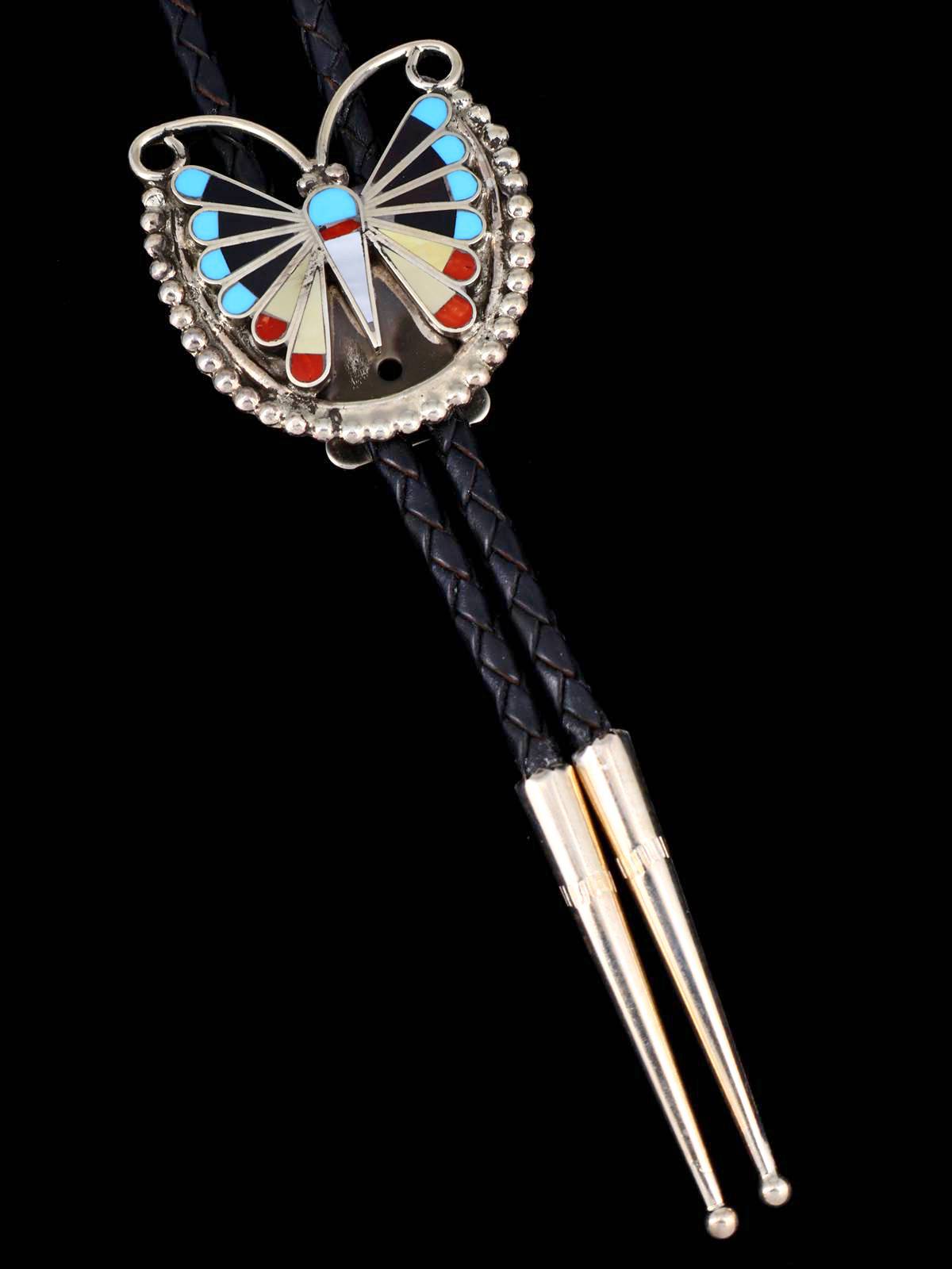 Zuni Pueblo Inlay Butterfly Bolo Tie