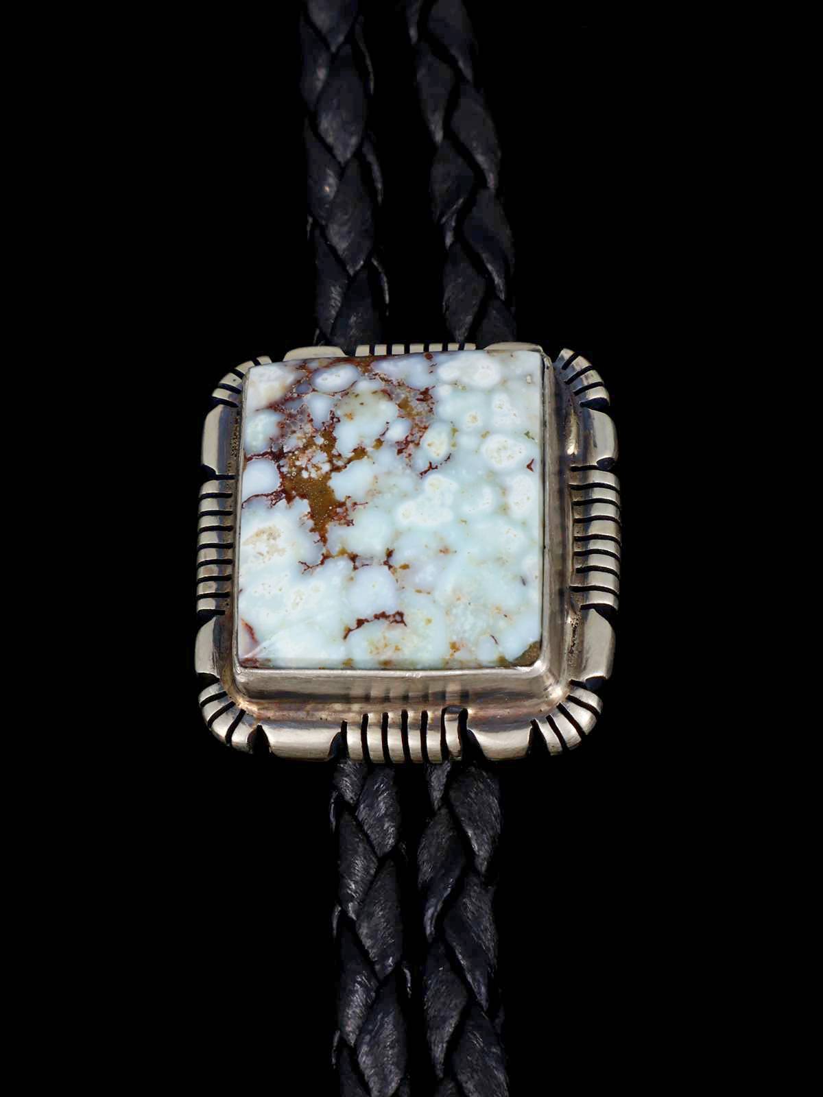 Corbata bolo de plata de ley nativa americana Golden Hill turquesa